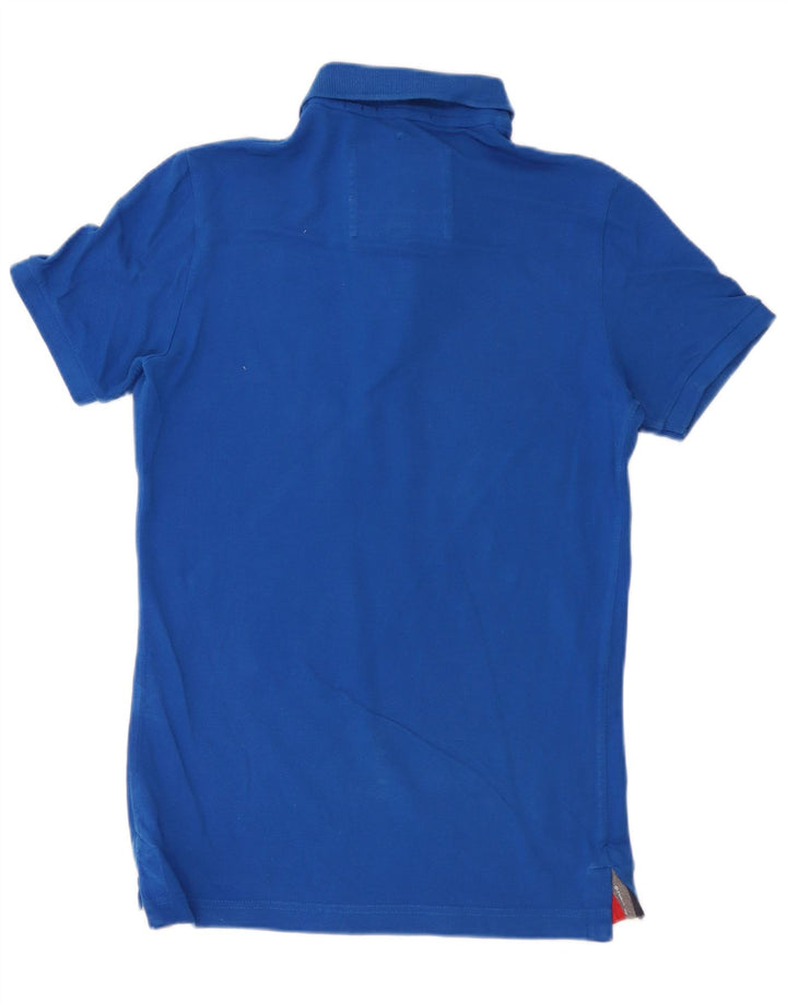Tricou polo pentru bărbați Superdry, bumbac albastru mediu
