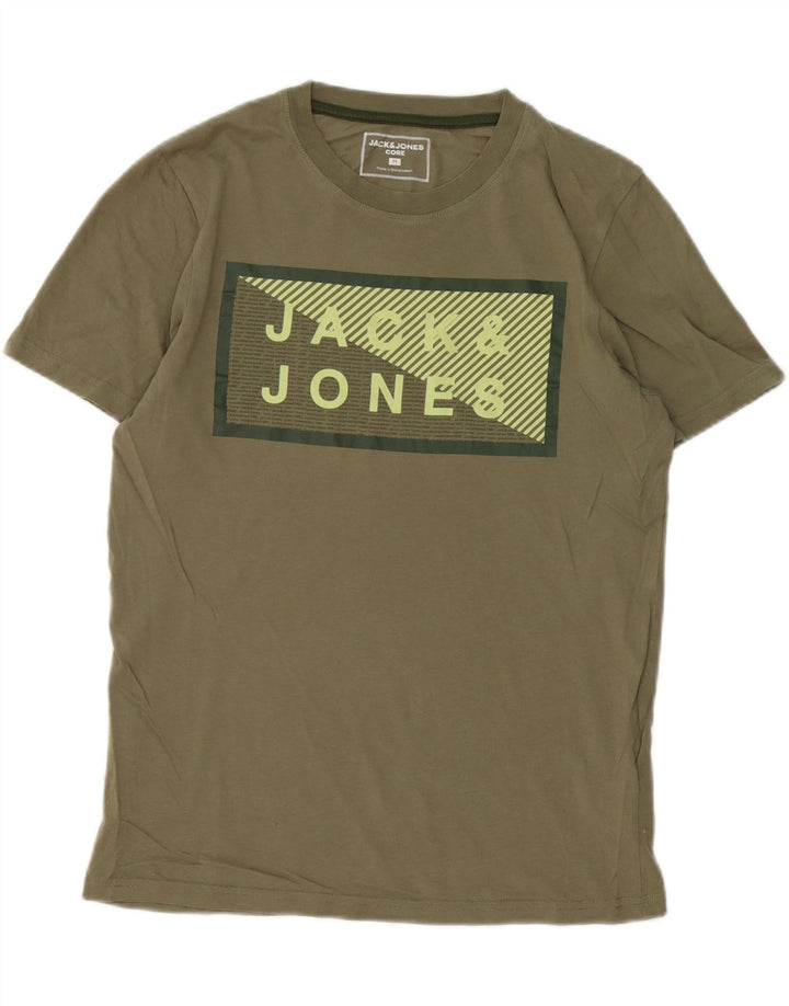 Tricou cu grafic Jack & Jones pentru bărbați Top Mediu Kaki Bumbac