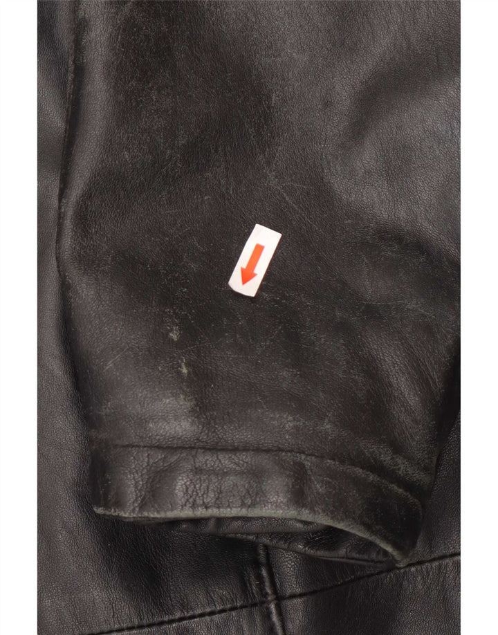 Palton supradimensionat din piele pentru femei Kiros IT 48 XL negru