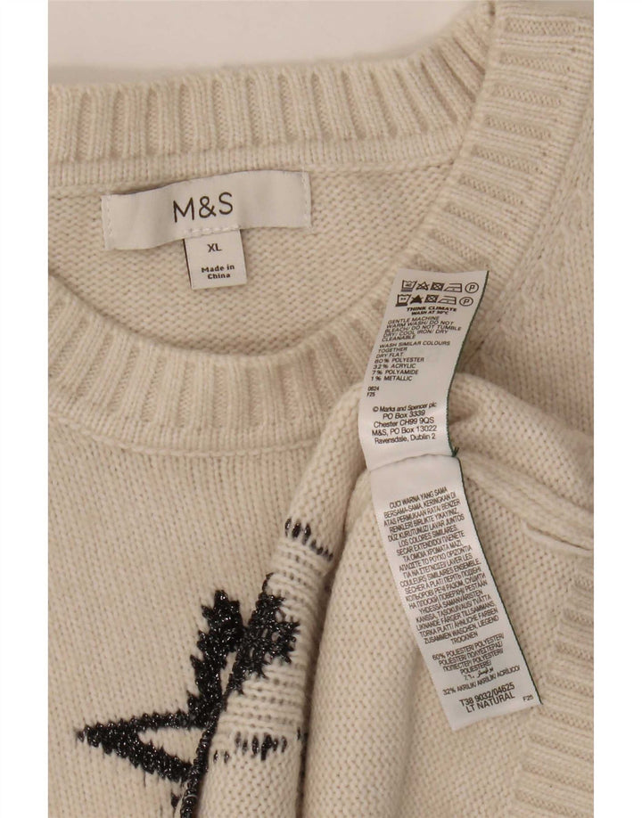 Pulover pentru femei Marks & Spencer, cu model abstract, cu decolteu rotund, UK 18 XL B