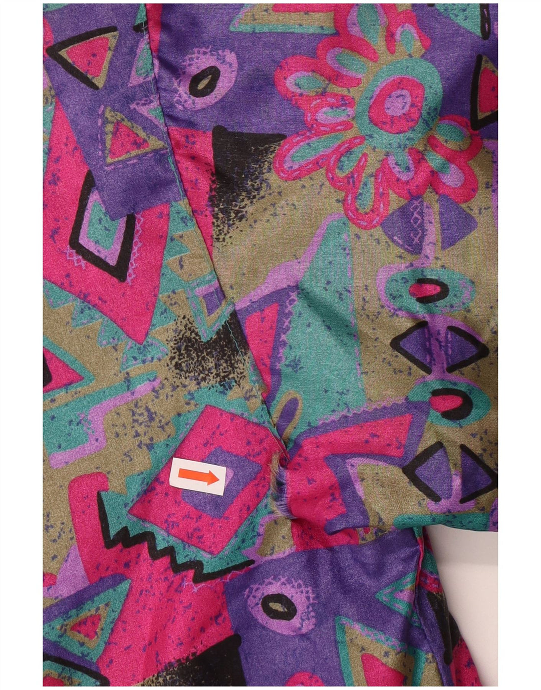 VINTAGE Jachetă de vânt cu glugă pentru fete 15-16 ani, multicoloră, geometrică