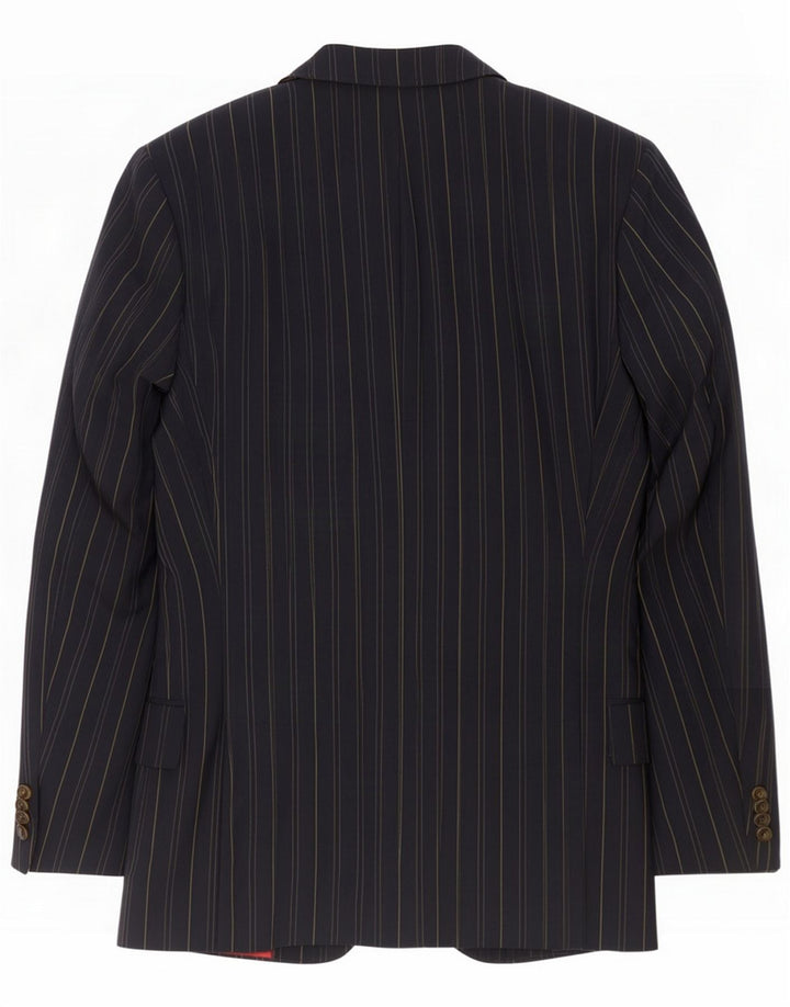 Etro Jachetă pentru bărbați cu 3 nasturi IT 48 Medium bleumarin din lână cu dungi