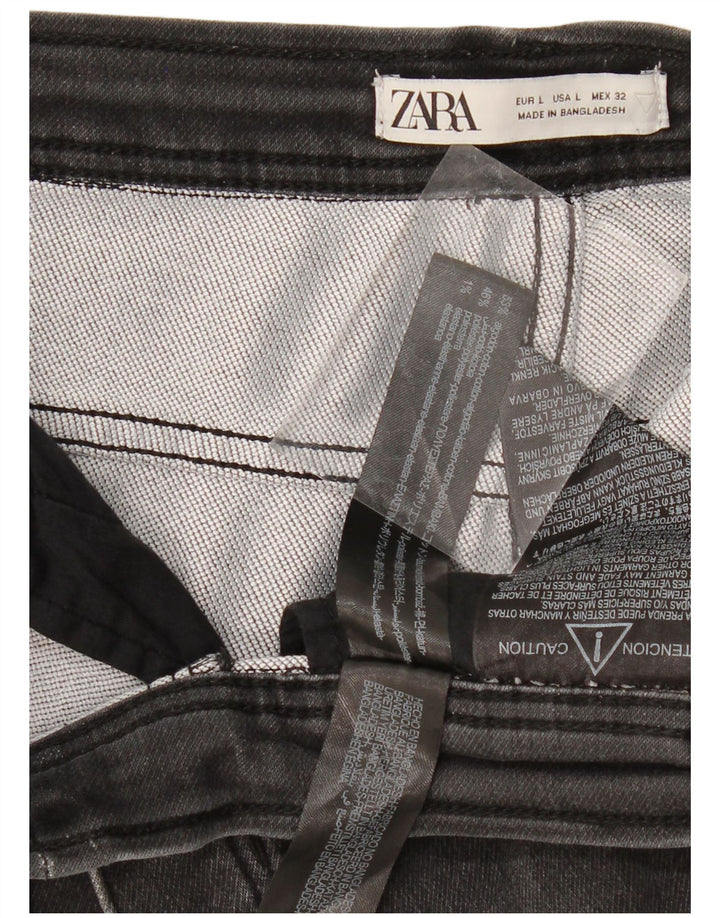 Pantaloni scurți din denim pentru femei Zara, mari W32, bumbac gri
