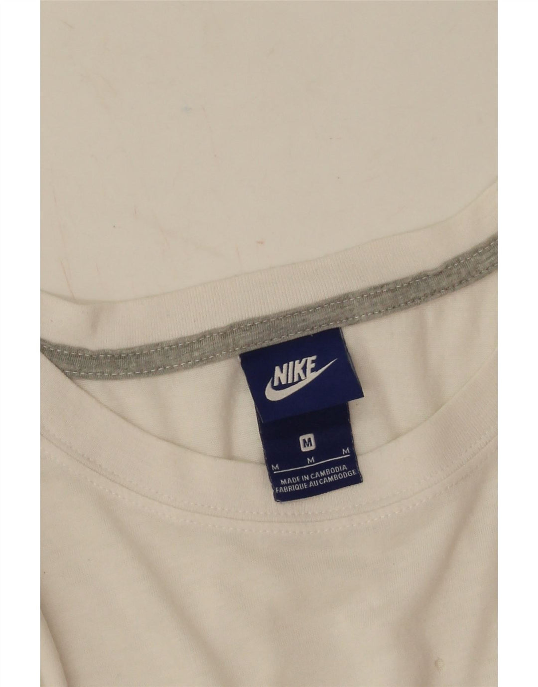 Tricou grafic Nike pentru femei Top UK 14 Poliester alb mediu