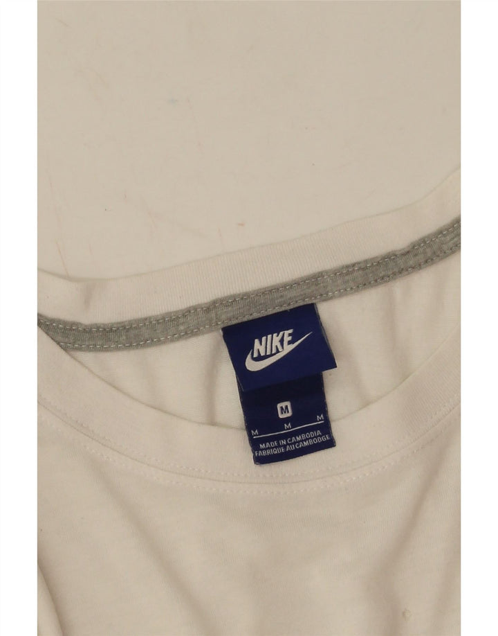 Tricou grafic Nike pentru femei Top UK 14 Poliester alb mediu