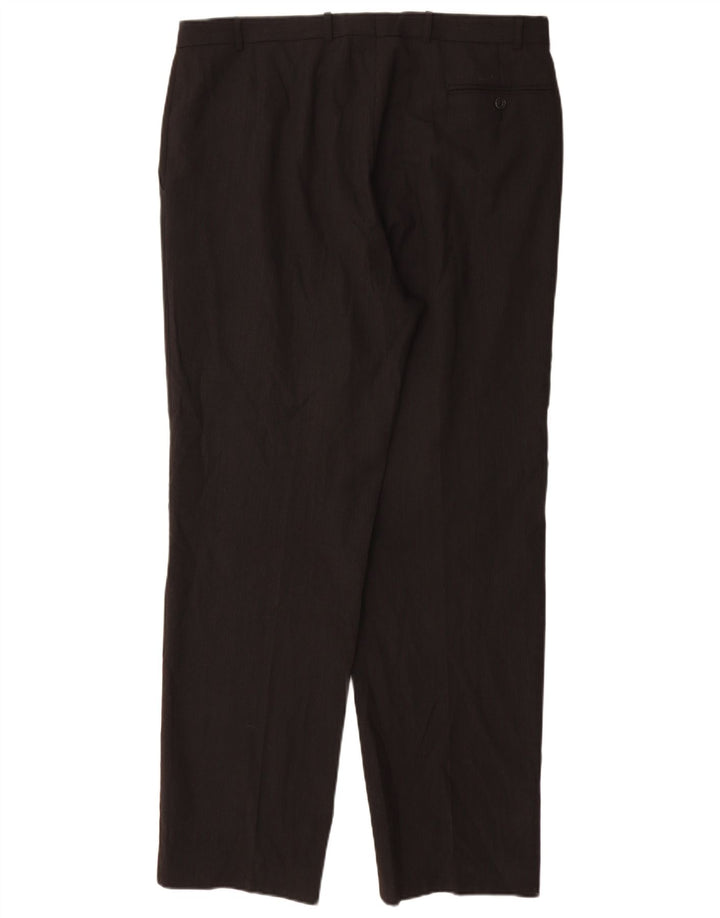 Marks & Spencer Pantaloni de costum pentru bărbați L36 L32 Poliester negru