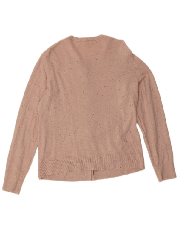 Pulover cardigan pentru femei Gap UK 14 mare bumbac cu pete roz