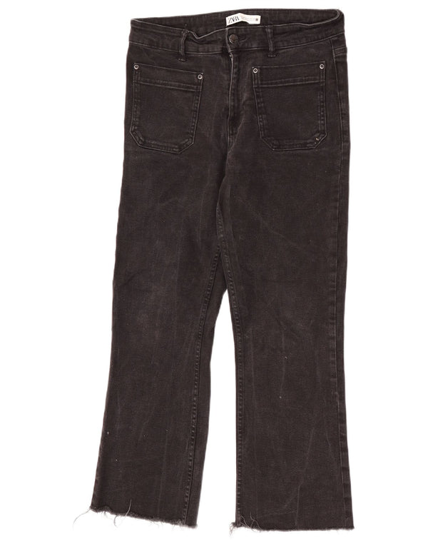 Blugi tăiați pentru femei cu talie înaltă Zara EU 40 Medium L30 L25 Negri