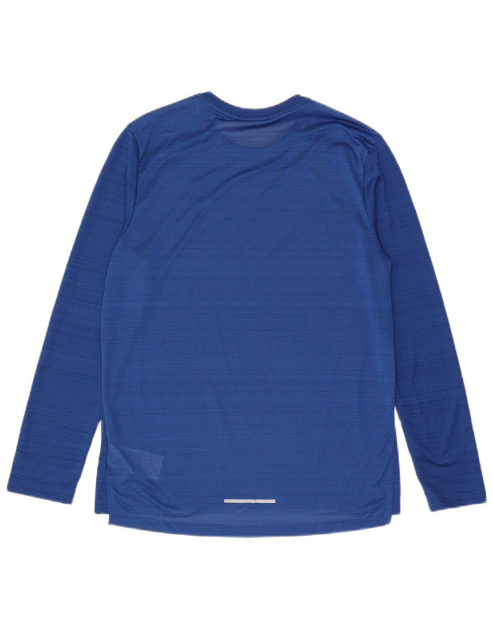 Top cu mânecă lungă Nike Dri Fit pentru bărbați, poliester cu dungi albastre medii