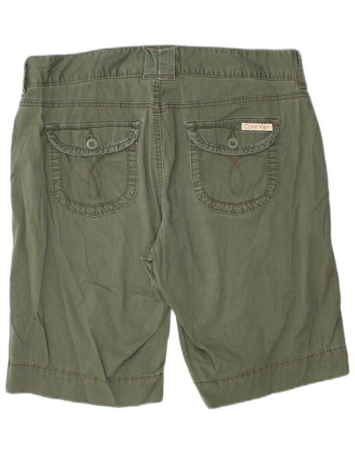 Pantaloni scurți casual pentru femei CALVIN KLEIN US 14 XL W34 Kaki Bumbac