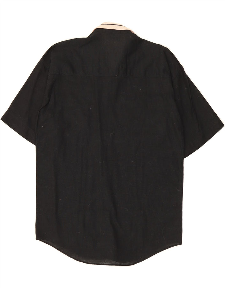 HAUPT Mens Short Sleeve Shirt UK 38 Medium Black Vintage Haupt and Second-Hand Haupt from Messina Hembry 
