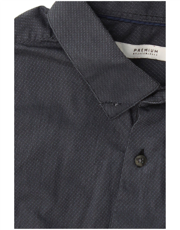 Cămașă Jack & Jones pentru bărbați, mărimea 42, mare, gri, bumbac cu dungi