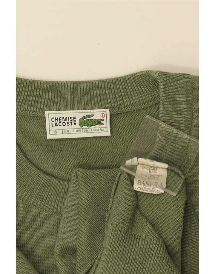 Pulover pentru bărbați Lacoste cu decolteu rotund Mărimea 6 XL Lână verde