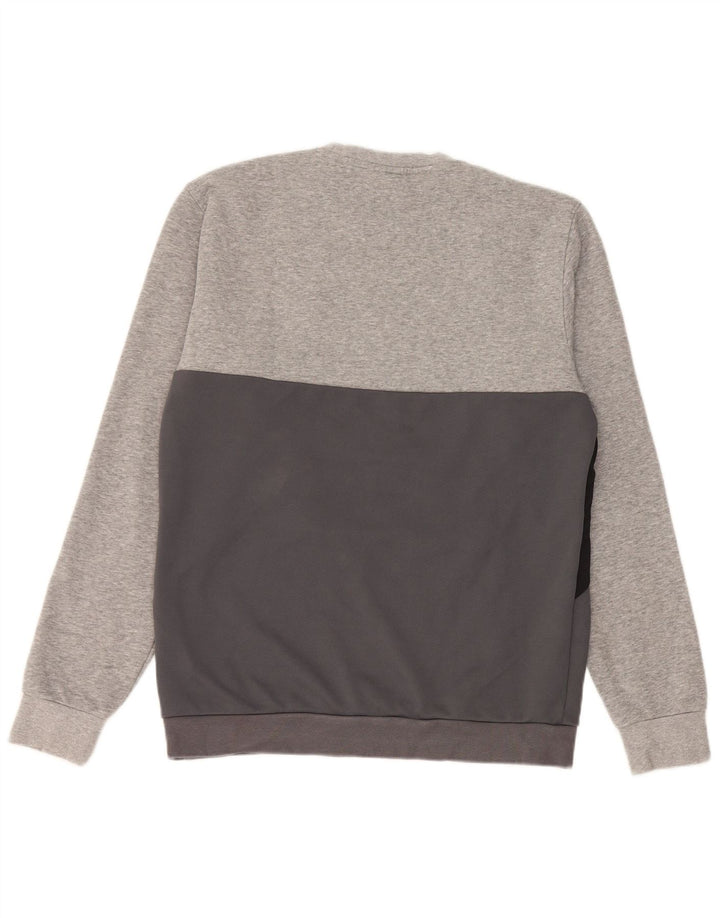 Pulover ADIDAS pentru bărbați, bumbac color bloc, gri mic