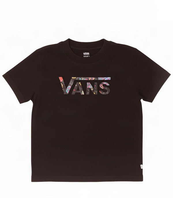 Vans Womens Graphic T-shirt Top UK 14 Medium Black Bumbac