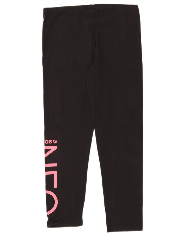 Leggings ADIDAS Neo Graphic pentru femei UK 16, mare, negru, bumbac