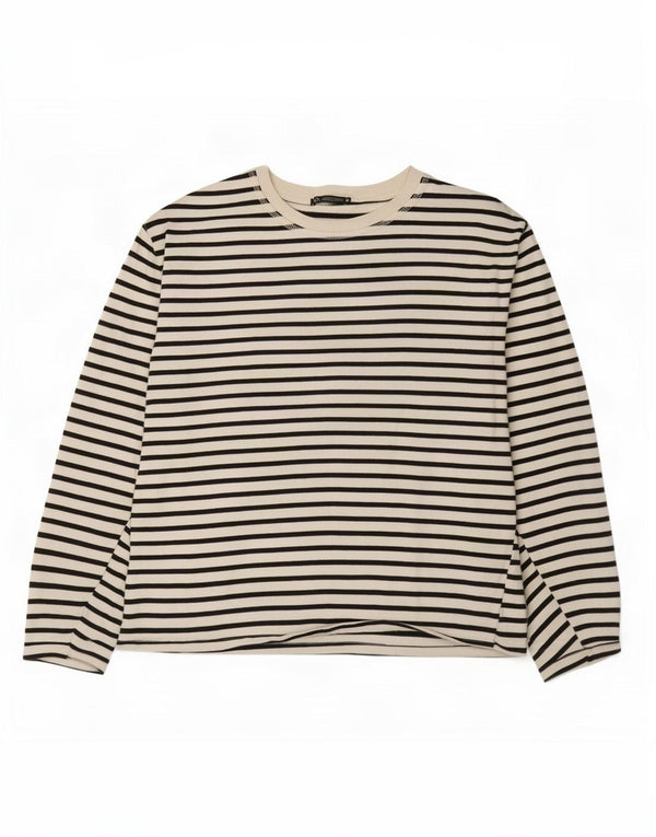 Top femeie Zara cu mânecă lungă UK 18 XL cu dungi albe