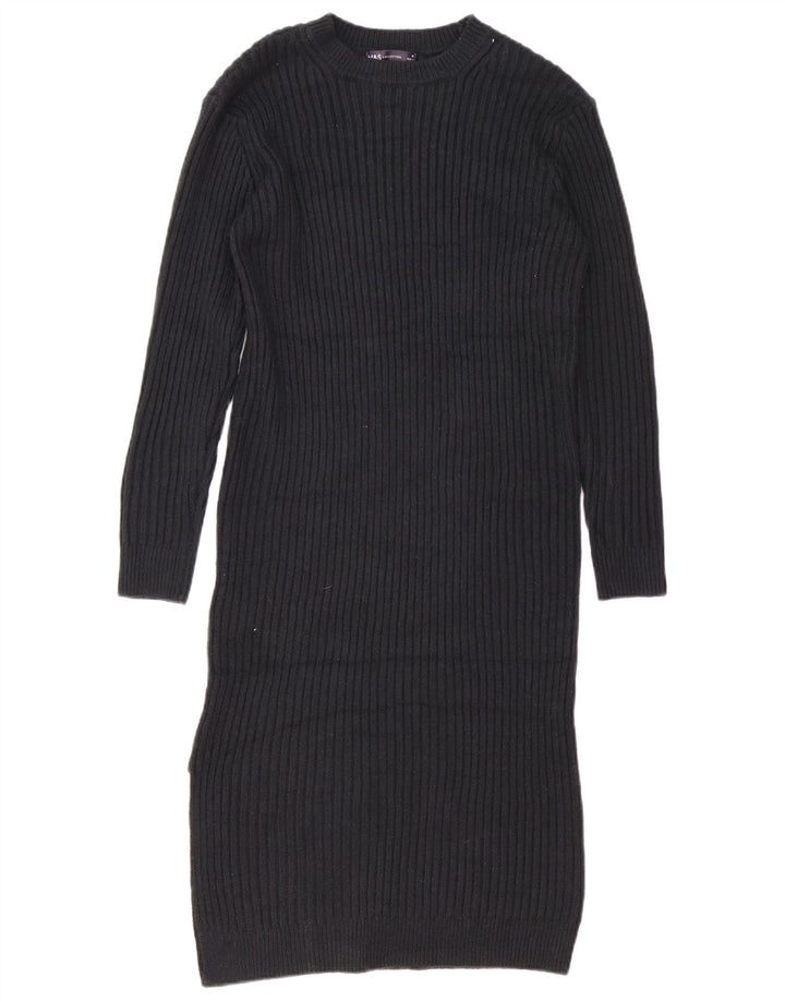 Rochie pulover cu mânecă lungă pentru femei Marks & Spencer UK 14 Medium Black