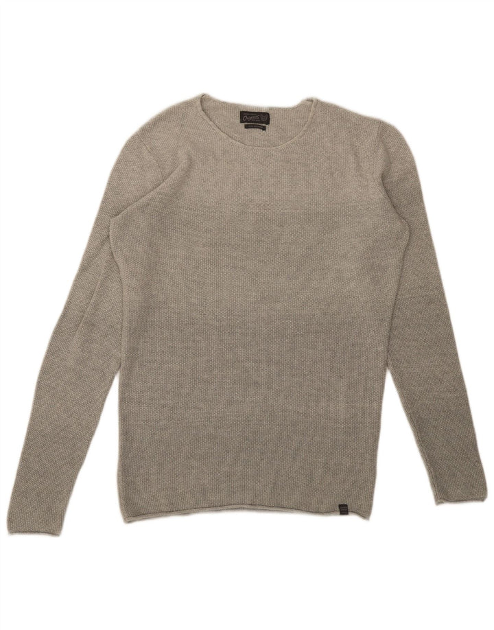 Pulover Jack & Jones pentru bărbați, cu gât crew, bumbac, gri mediu