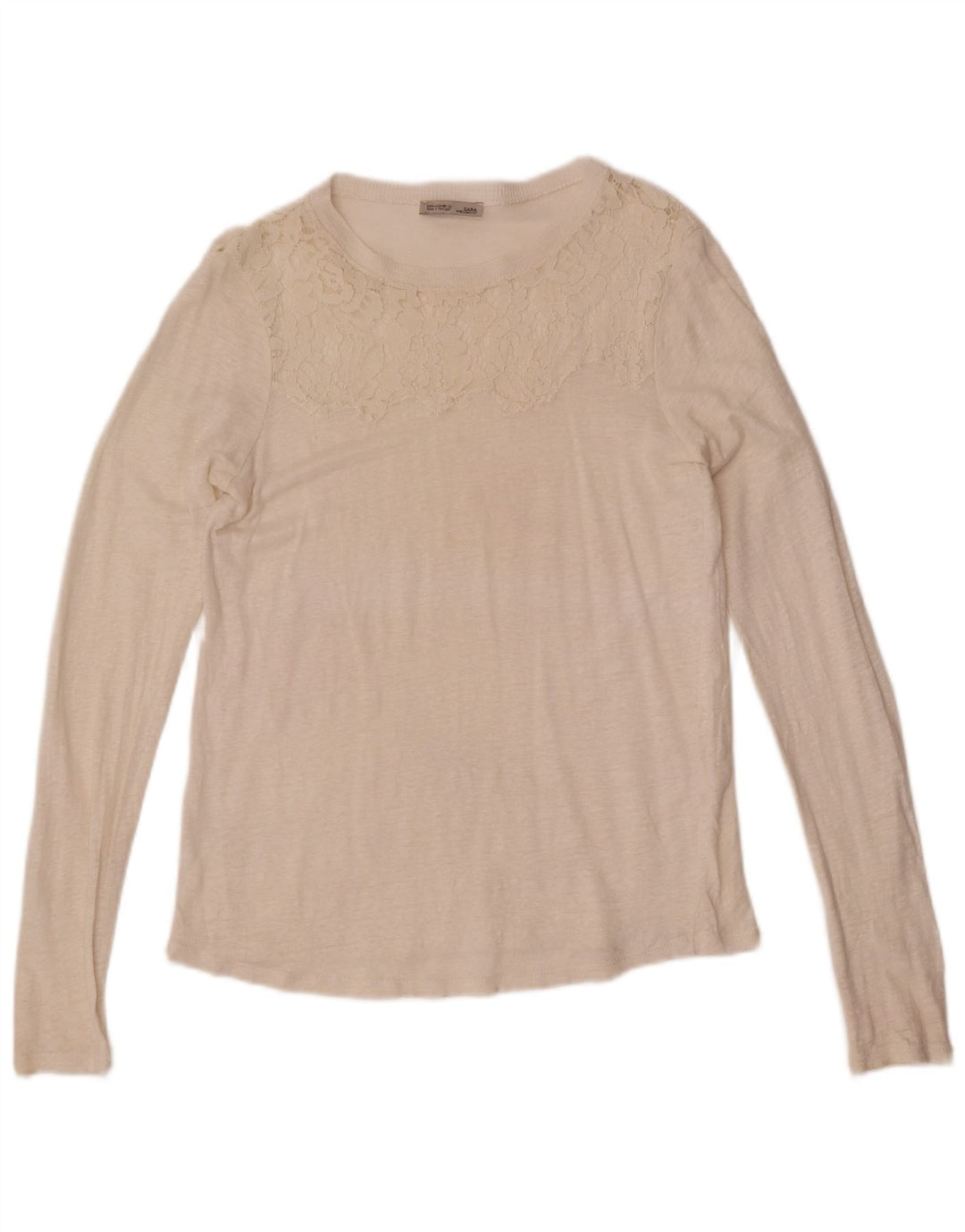 Top pentru femei Zara cu mânecă lungă UK 12 Medium Alb închis Floral