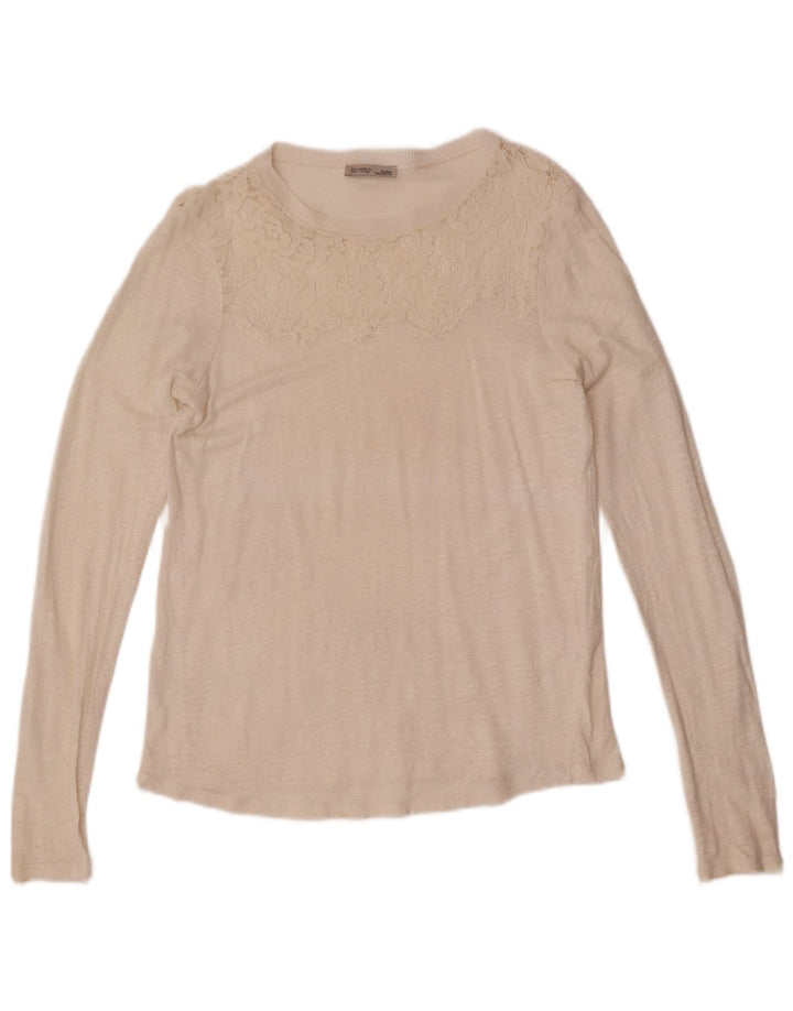 Top pentru femei Zara cu mânecă lungă UK 12 Medium Alb închis Floral