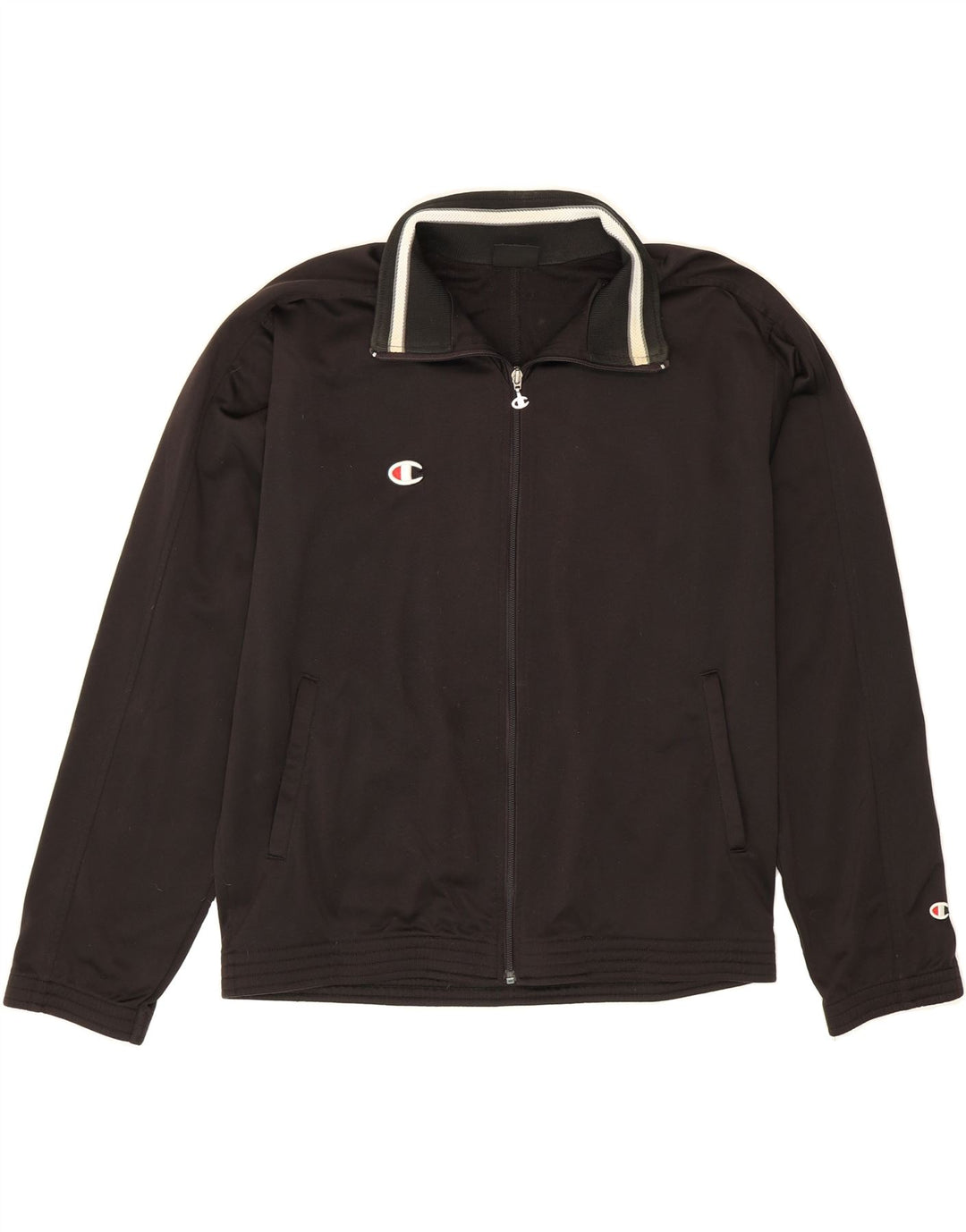 CHAMPION Mens Tracksuit Top Jacket Medium Black Polyester Vintage Champion and Second-Hand Champion from Messina Hembry 