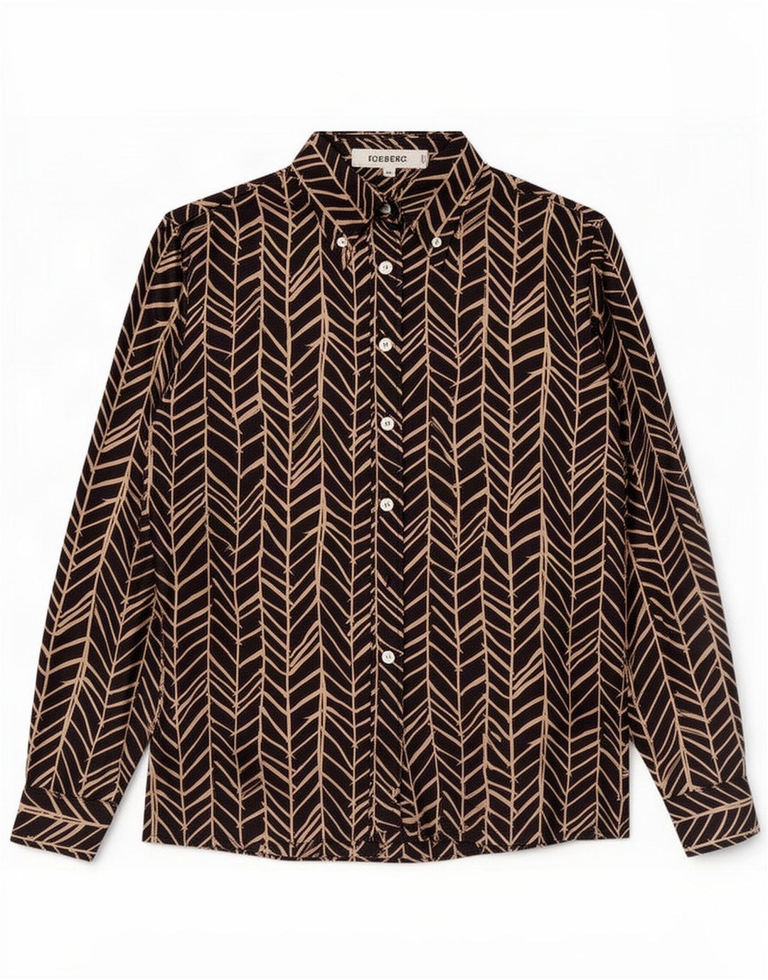 Bluză Cămașă Femei Iceberg IT 44 Medium Negru Geometric Mătase