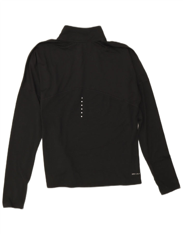 Top de trening Nike Dri Fit Zip Neck Pullover pentru femei UK 14 Medium Black