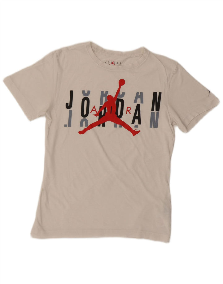 Tricou grafic JORDAN pentru băieți Top 12-13 ani, mare, alb, bumbac