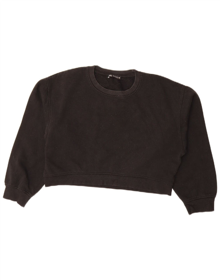 Pulover Oversized Crop pentru Damă Zara UK 14 Large Negru