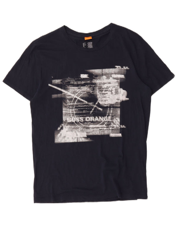 Tricou grafic pentru bărbați Hugo Boss Top mare din bumbac bleumarin