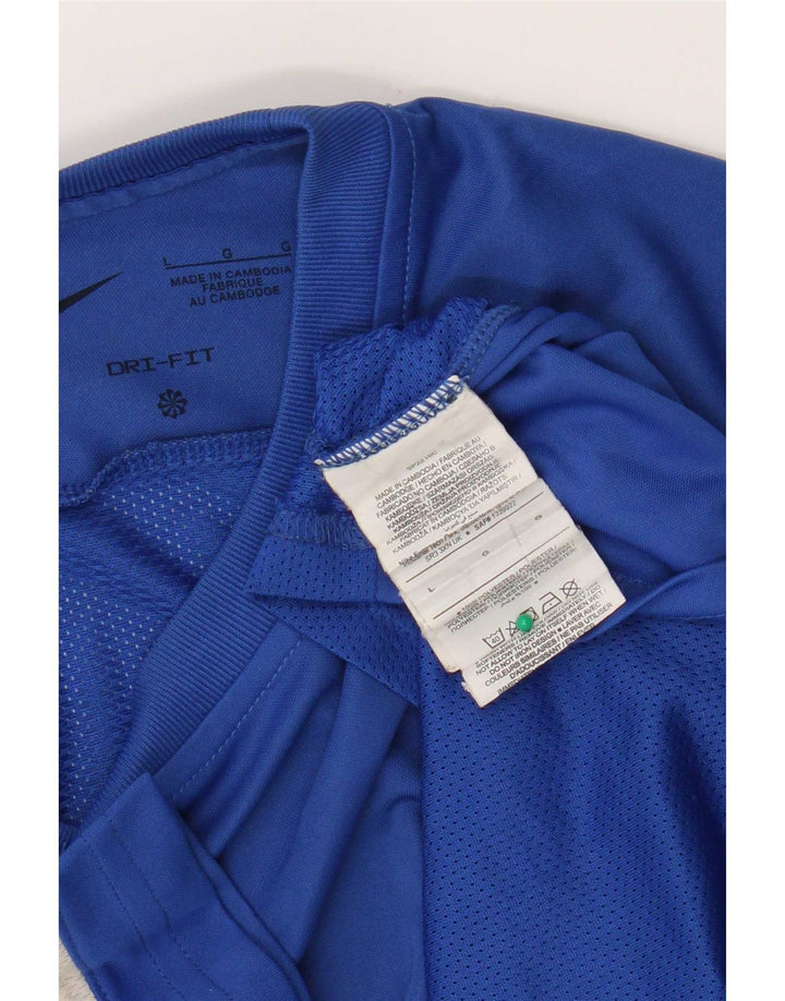 Tricou pentru bărbați Nike Dri Fit Top mare, albastru, poliester color bloc