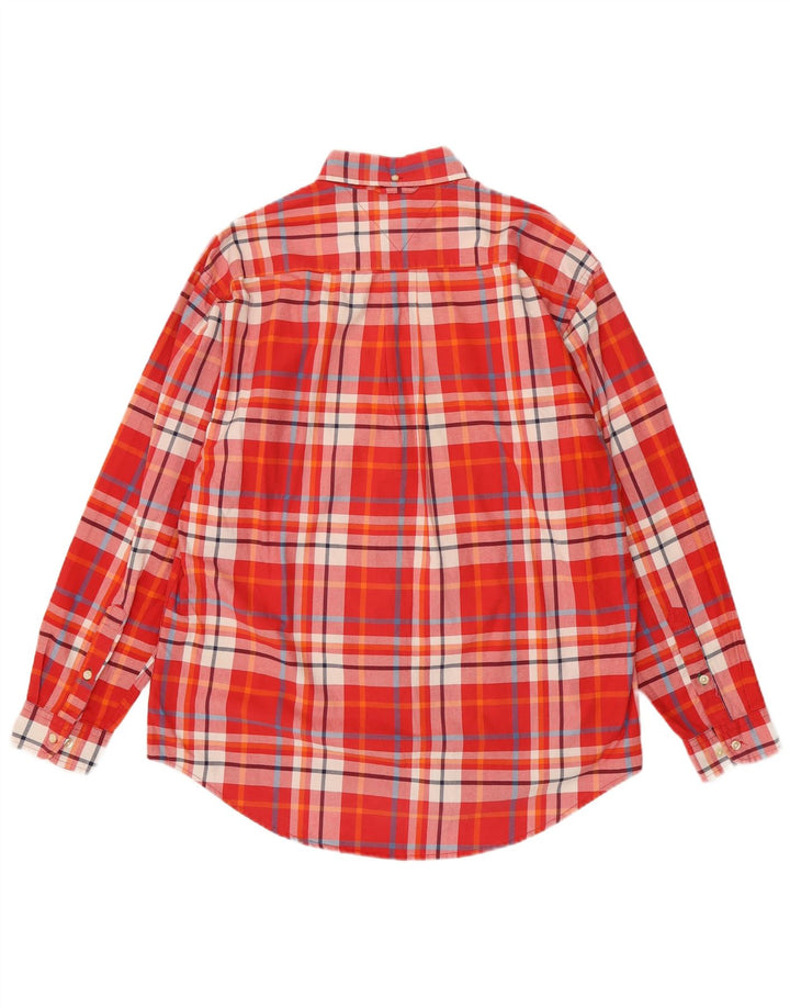 Cămașă pentru bărbați Tommy Hilfiger, bumbac carouri roșu mediu