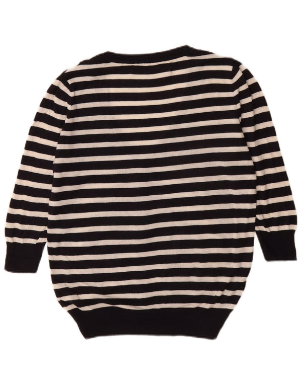 Pulover cardigan supradimensionat pentru femei Zara, cu mâneci 3/4, UK 10, cu dungi mici, negre