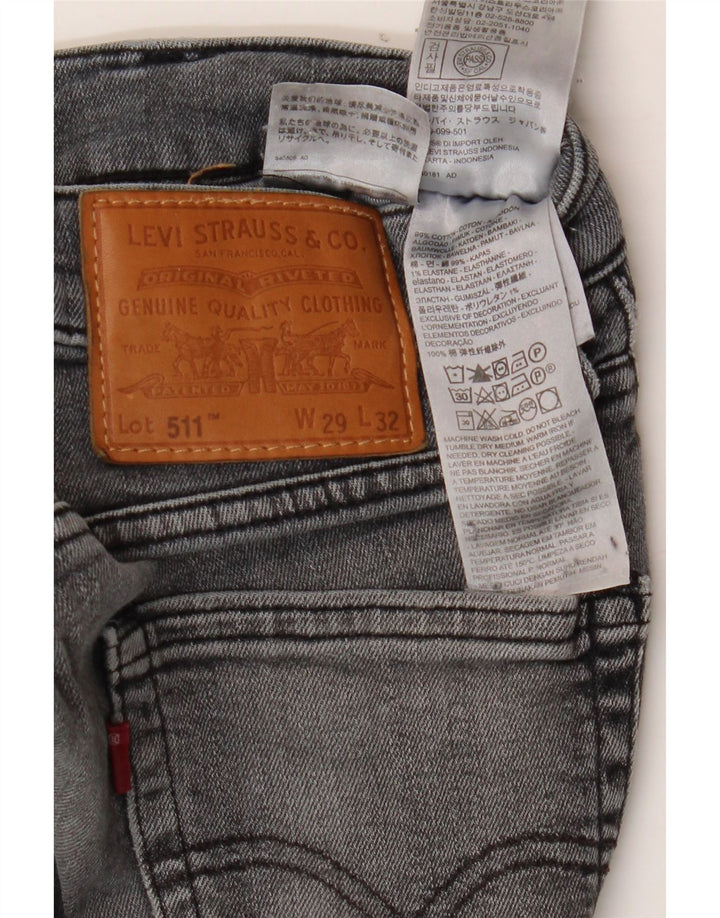 LEVI'S Womens 511 Slim Jeans W29 L32 Grey Cotton Vintage Levi's and Second-Hand Levi's from Messina Hembry 