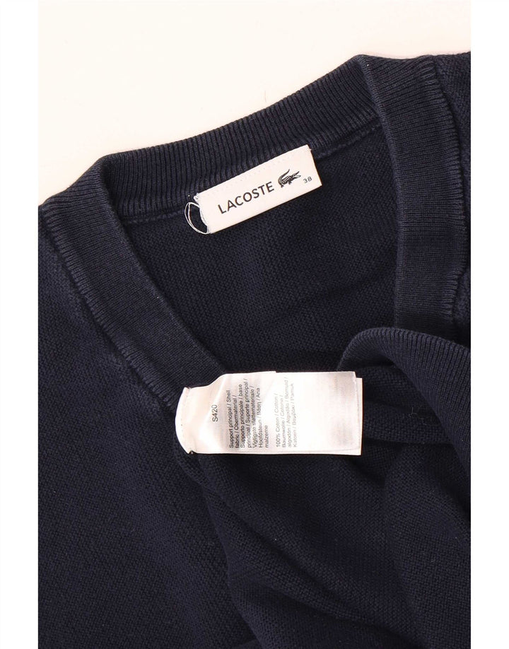 Pulover Lacoste pentru femei cu decolteu în V, mărime 38 mediu, bumbac bleumarin