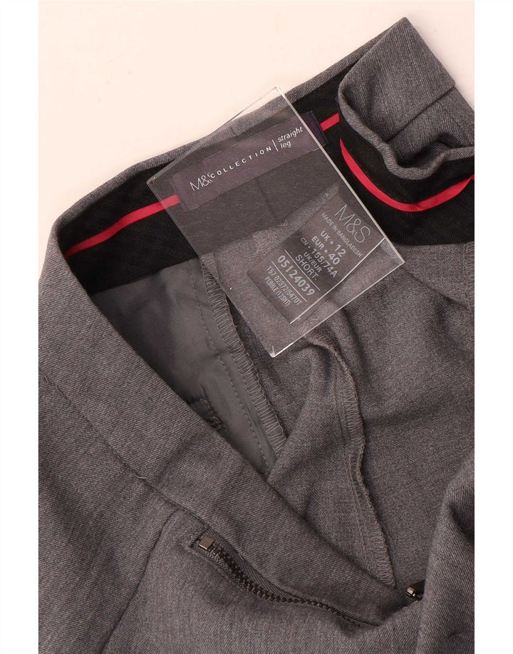 Marks & Spencer Pantaloni drepti pentru femei UK 12 Medium W30 L28 Gri