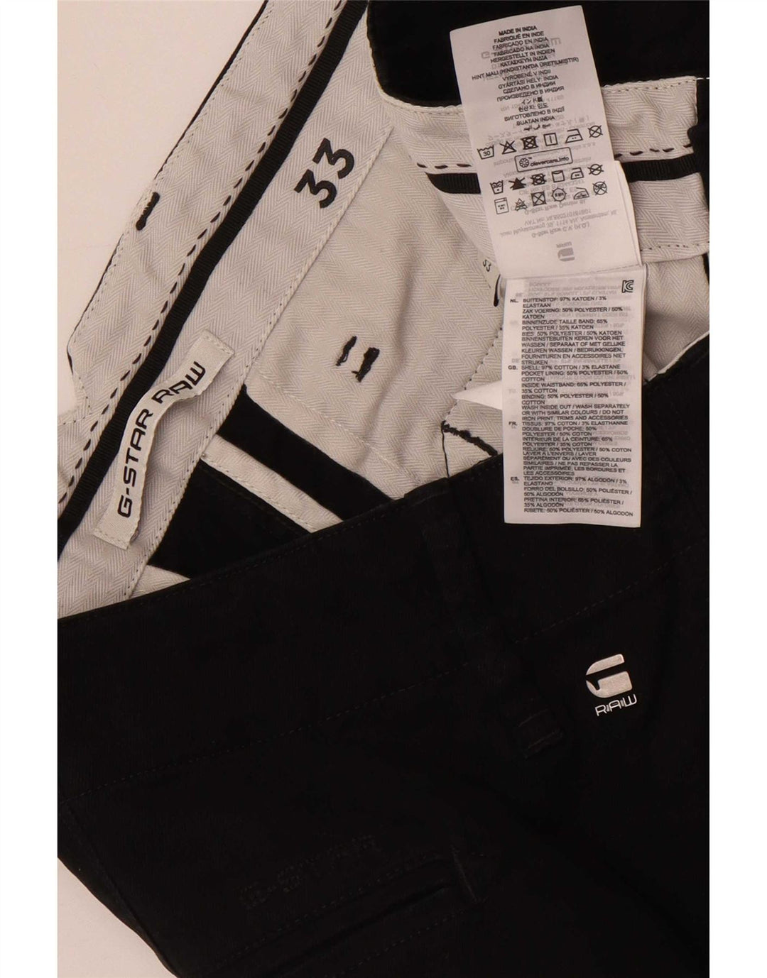 Pantaloni scurti chino pentru bărbați G-Star W33 bumbac mediu negru