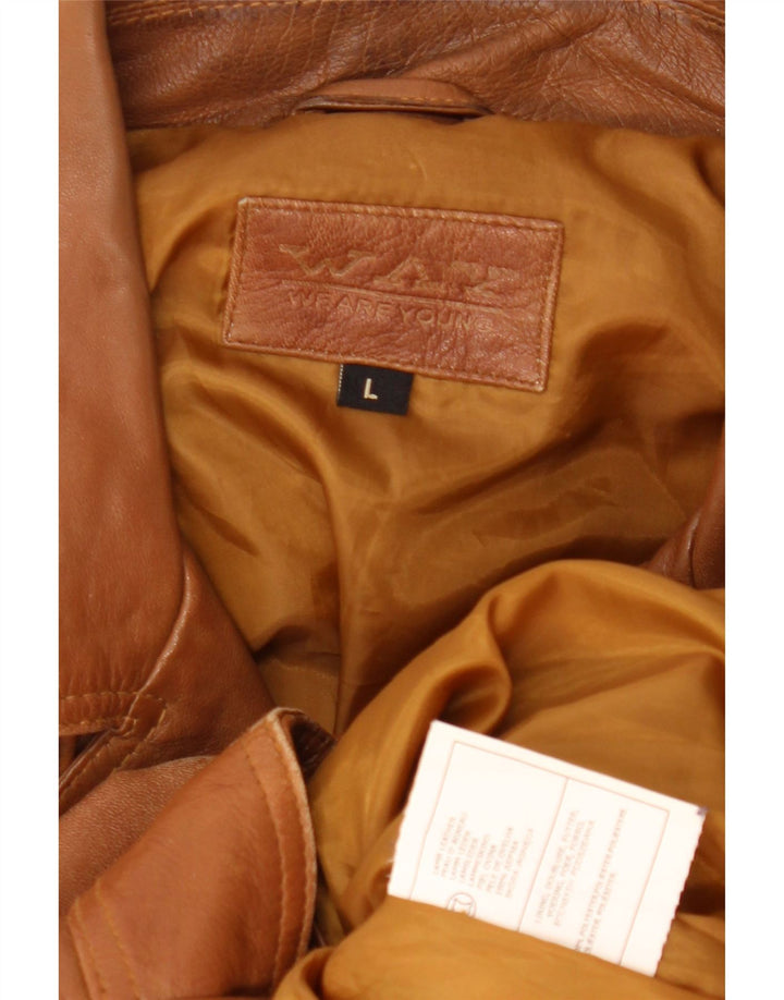 Jachetă de motociclist din piele pentru bărbați de epocă UK 40 din piele maro mare