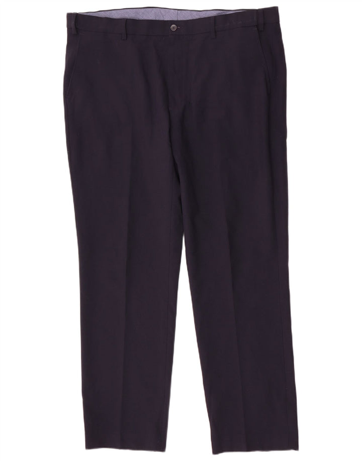 Pantaloni de costum obișnuiți, drepti, pentru bărbați, Marks & Spencer, L40 L31, bleumarin