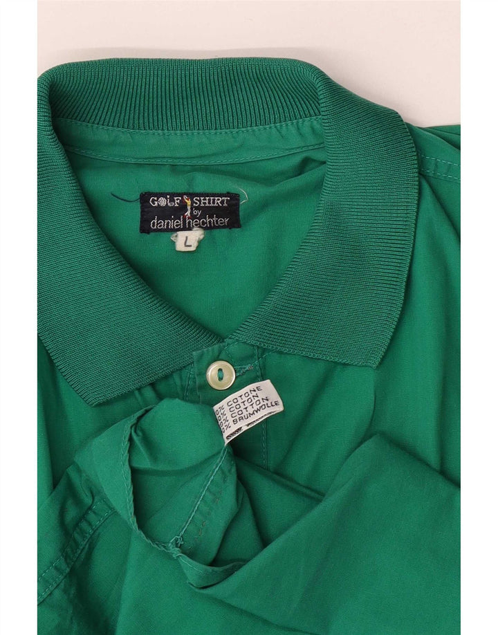Cămașă vintage pentru bărbați cu mânecă scurtă, bumbac verde mare