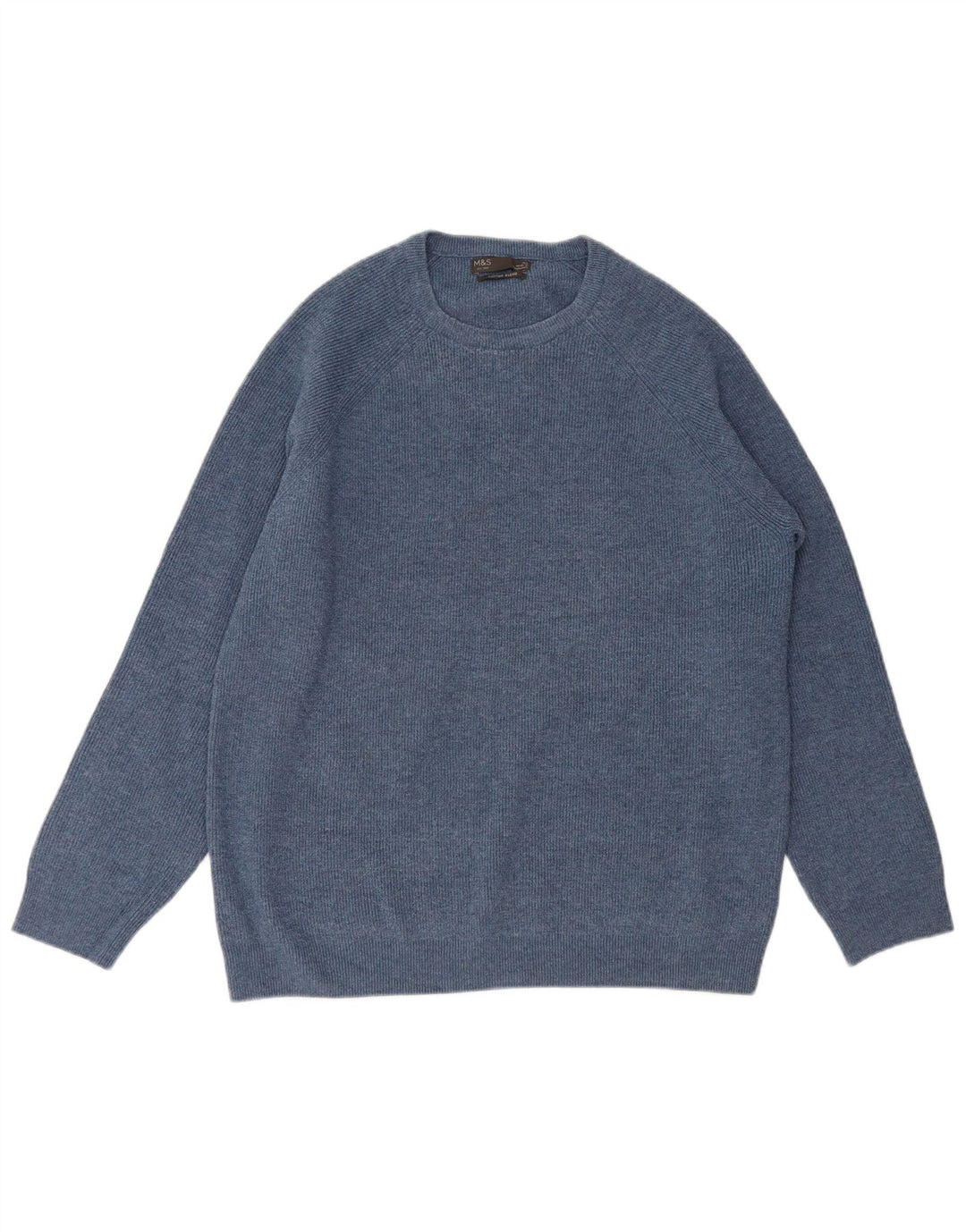 Pulover pentru bărbați Marks & Spencer, cu gât crew, XL, poliester albastru