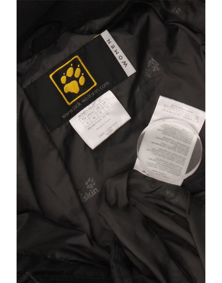 Jack Wolfskin Jachetă căptușită cu glugă pentru femei UK 10 Poliester negru mic