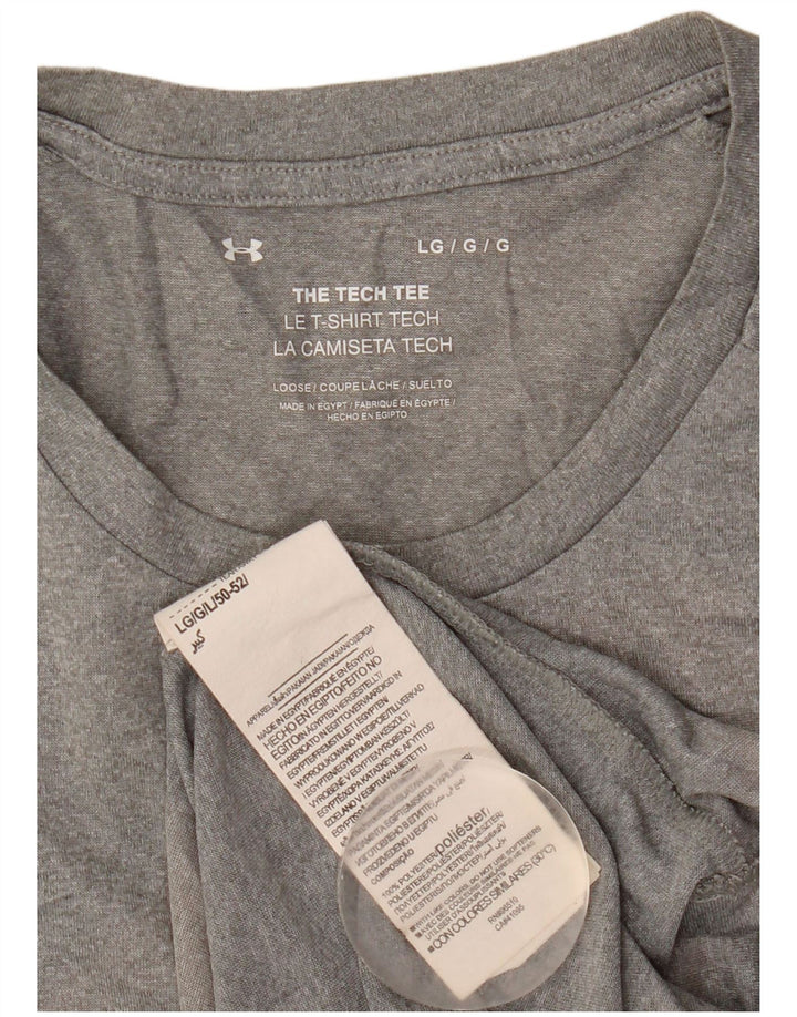 Tricou Under Armour pentru bărbați Top mare, gri poliester pătat