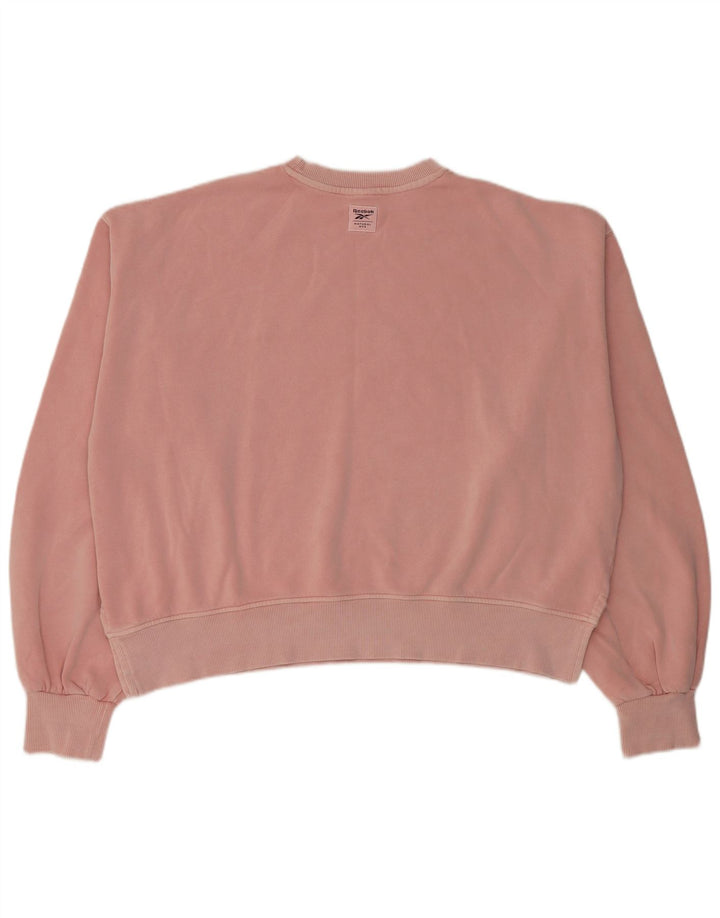 Pulover pentru femei Crop Oversized Reebok UK 14 Bumbac roz mediu
