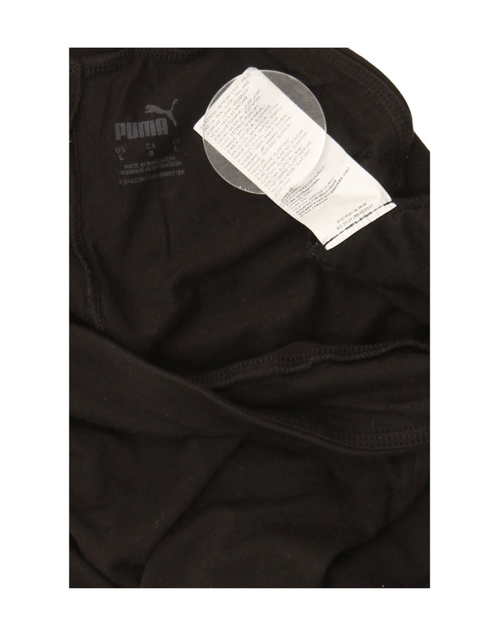 PUMA Womens Graphic Leggings UK 14 Large  Black Cotton