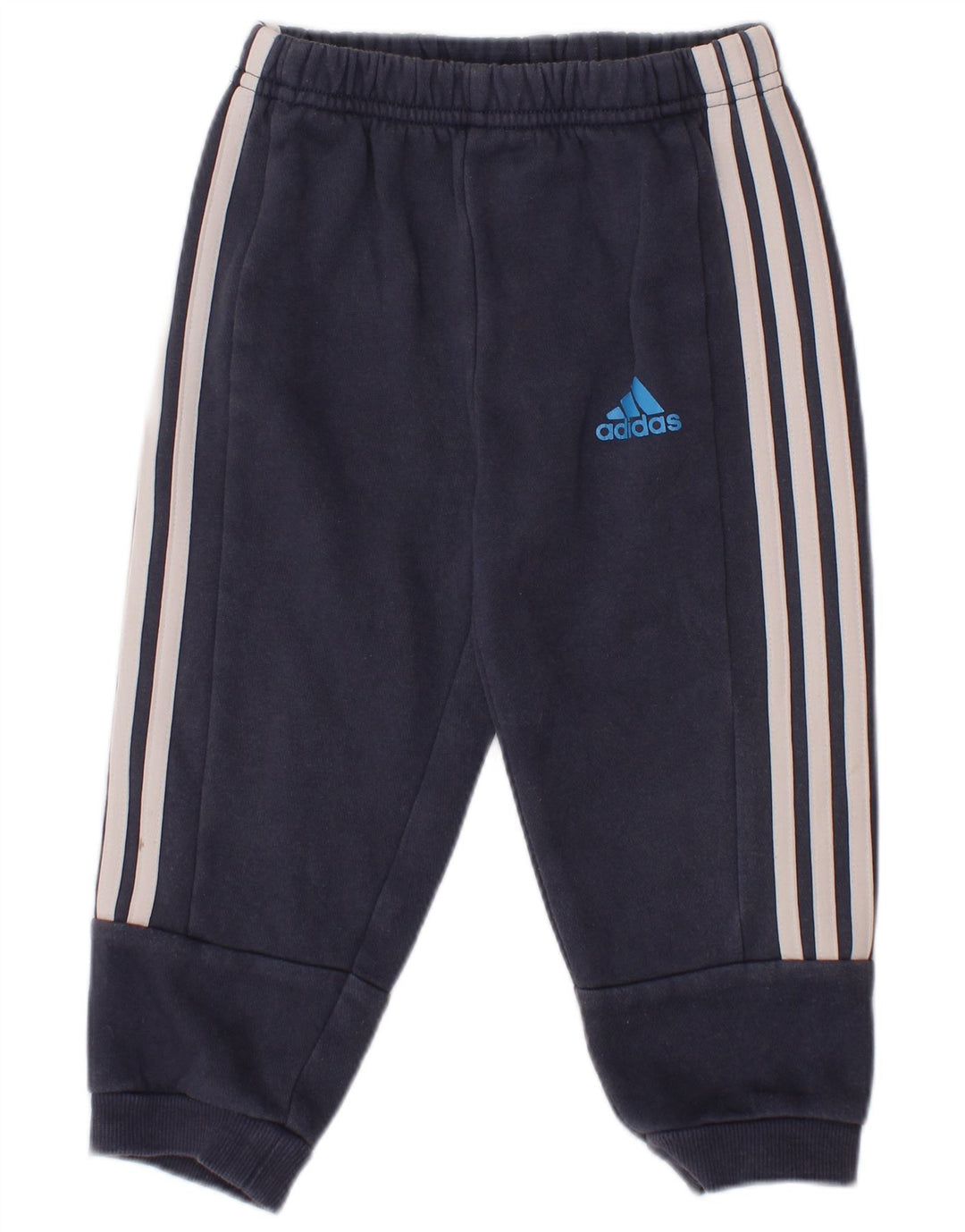 Trening complet cu grafic pentru bebelusi ADIDAS 12-18 luni, albastru bleumarin