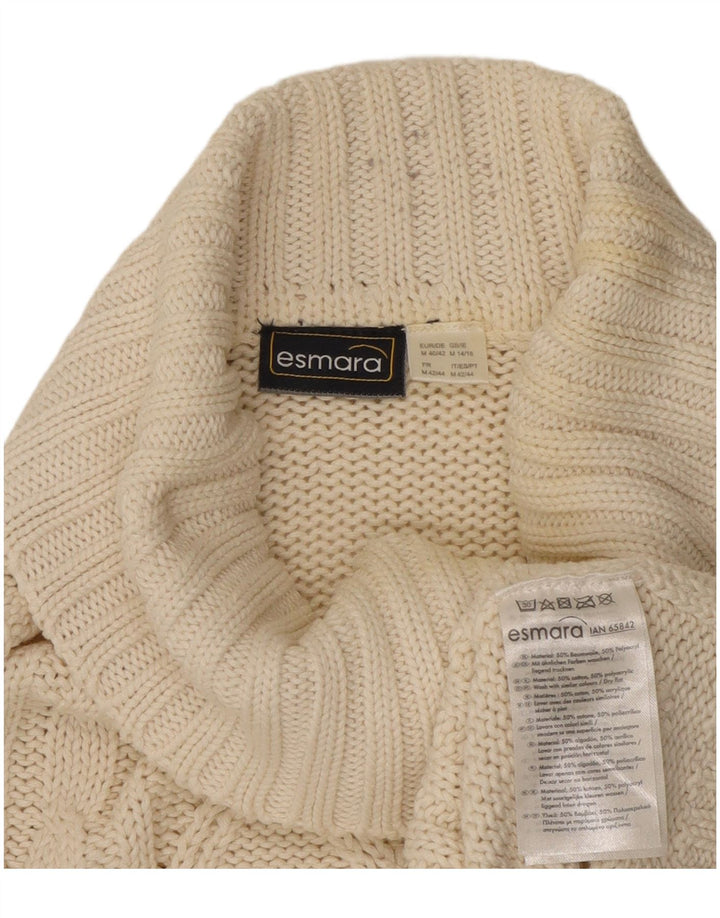 ESMARA Pulover cu gât rulat pentru femei UK 14 Bumbac alb cadru mediu