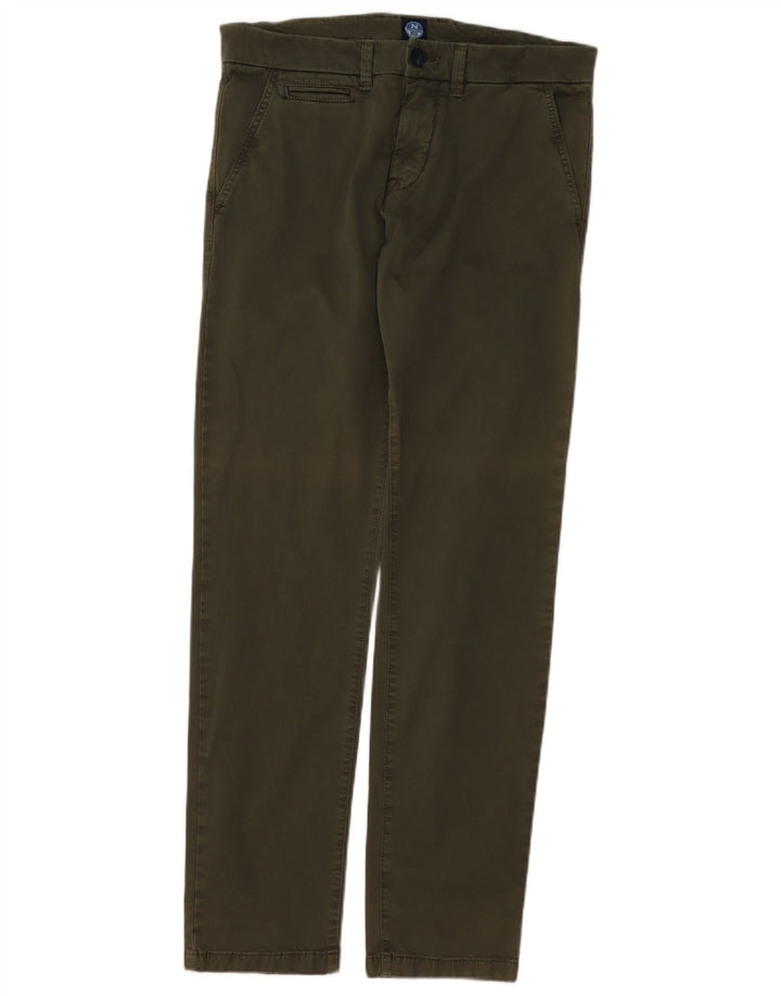 NORTH SAILS Pantaloni chino drepți pentru bărbați L30 L32 bumbac verde
