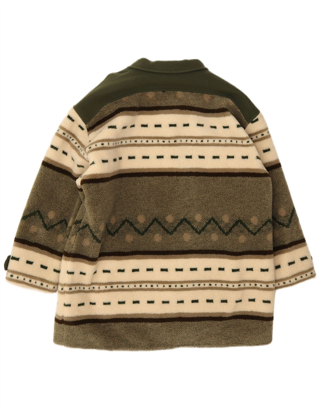 Pardesiu supradimensionat din lână vintage pentru femei EU 40 verde mediu colorblock